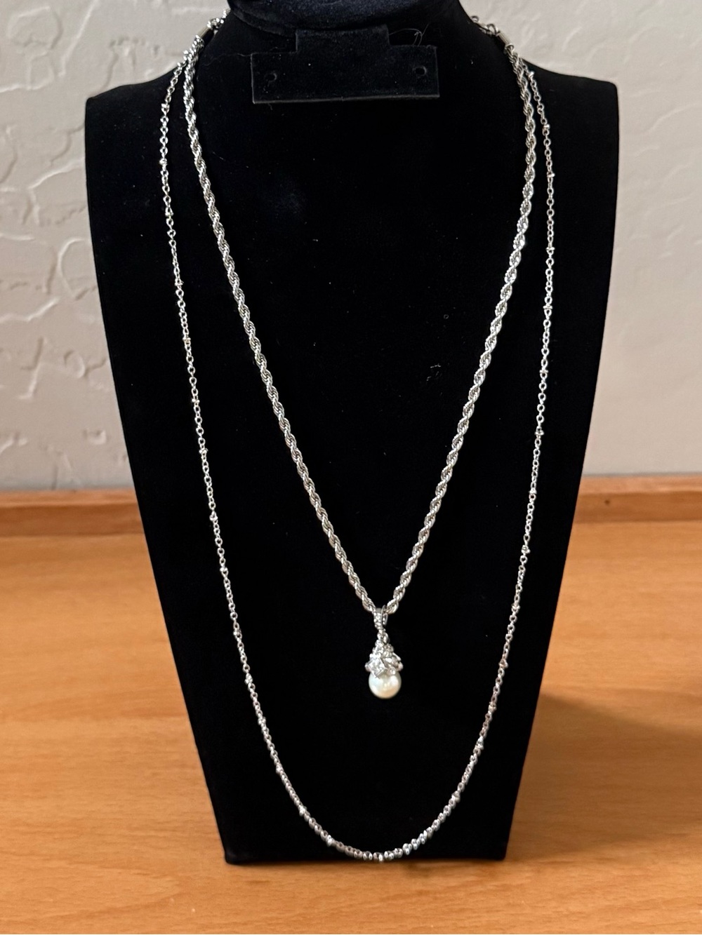 Givenchy Layered Pearl & Crystal Necklace | NWOT | 21" & 26" Lengths